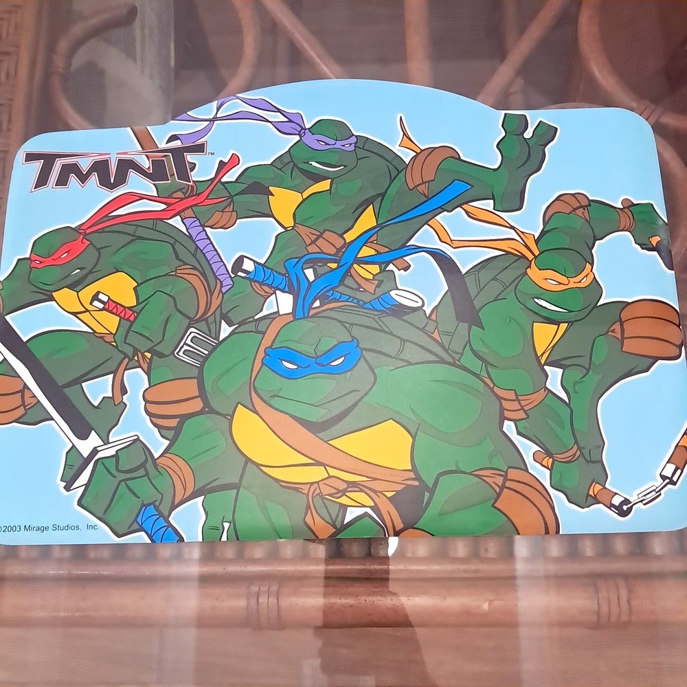 Vintage Teenage Mutant Ninja Turtles Table Placemat TMNT 2003 vinyl foam Mirage